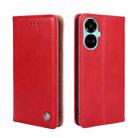 For Tecno Camon 19 / 19 Pro Non-Magnetic Retro Texture Leather Phone Case(Red) - 1