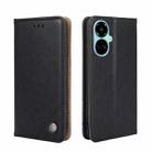 For Tecno Camon 19 / 19 Pro Non-Magnetic Retro Texture Leather Phone Case(Black) - 1