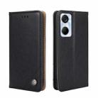 For Tecno Pop 6 Pro Non-Magnetic Retro Texture Leather Phone Case(Black) - 1