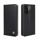 For Tecno Spark 8C Non-Magnetic Retro Texture Leather Phone Case(Black) - 1