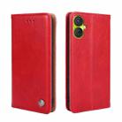 For Tecno Spark 9 Pro Non-Magnetic Retro Texture Leather Phone Case(Red) - 1