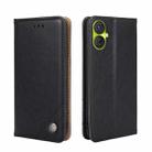 For Tecno Spark 9 Pro Non-Magnetic Retro Texture Leather Phone Case(Black) - 1