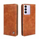 For vivo S16e Non-Magnetic Retro Texture Leather Phone Case(Brown) - 1