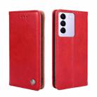 For vivo S16e Non-Magnetic Retro Texture Leather Phone Case(Red) - 1