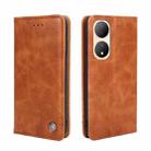 For vivo Y100 5G Non-Magnetic Retro Texture Leather Phone Case(Brown) - 1