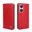 For vivo Y100 5G Non-Magnetic Retro Texture Leather Phone Case(Red) - 1