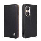 For vivo Y100 5G Non-Magnetic Retro Texture Leather Phone Case(Black) - 1