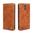 For ZTE Blade A32 Non-Magnetic Retro Texture Leather Phone Case(Brown) - 1