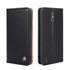 For ZTE Blade A32 Non-Magnetic Retro Texture Leather Phone Case(Black) - 1