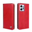 For Xiaomi Redmi Note 12 4G Global Non-Magnetic Retro Texture Leather Phone Case(Red) - 1