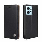 For Xiaomi Redmi Note 12 4G Global Non-Magnetic Retro Texture Leather Phone Case(Black) - 1