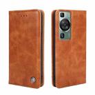 For Huawei P60 / P60 Pro Non-Magnetic Retro Texture Leather Phone Case(Brown) - 1