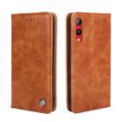 For Rakuten Hand 4G Non-Magnetic Retro Texture Leather Phone Case(Brown) - 1