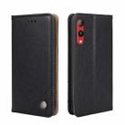 For Rakuten Hand 4G Non-Magnetic Retro Texture Leather Phone Case(Black) - 1