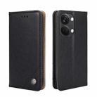 For OnePlus Ace 2V 5G Non-Magnetic Retro Texture Leather Phone Case(Black) - 1