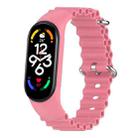 For Xiaomi Mi Band 7 / 6 / 5 / 4 / 3 Solid Color Marine Silicone Breathable Watch Band(Pink) - 1