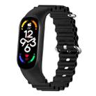 For Xiaomi Mi Band 7 / 6 / 5 / 4 / 3 Solid Color Marine Silicone Breathable Watch Band(Black) - 1