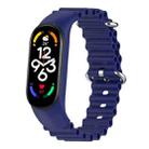 For Xiaomi Mi Band 7 / 6 / 5 / 4 / 3 Solid Color Marine Silicone Breathable Watch Band(Blue) - 1