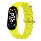 For Xiaomi Mi Band 7 / 6 / 5 / 4 / 3 Solid Color Marine Silicone Breathable Watch Band(Bright Yellow) - 1