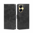 For Realme C55 4G Calf Texture Buckle Flip Leather Phone Case(Black) - 1