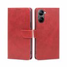 For Realme V30 5G / V30t Calf Texture Buckle Flip Leather Phone Case(Red) - 1