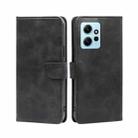 For Xiaomi Redmi Note 12 4G Global Calf Texture Buckle Flip Leather Phone Case(Black) - 1