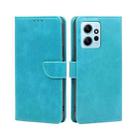 For Xiaomi Redmi Note 12 4G Global Calf Texture Buckle Flip Leather Phone Case(Blue) - 1