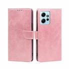 For Xiaomi Redmi Note 12 4G Global Calf Texture Buckle Flip Leather Phone Case(Rose Gold) - 1