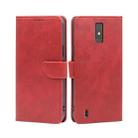 For ZTE Blade A32 Calf Texture Buckle Flip Leather Phone Case(Red) - 1