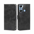 For Infinix Hot 12 Pro Calf Texture Buckle Flip Leather Phone Case(Black) - 1