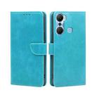 For Infinix Hot 12 Pro Calf Texture Buckle Flip Leather Phone Case(Blue) - 1