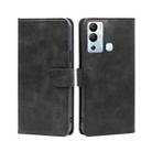 For Infinix Hot 12i Calf Texture Buckle Flip Leather Phone Case(Black) - 1