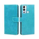 For Infinix Hot 12i Calf Texture Buckle Flip Leather Phone Case(Blue) - 1