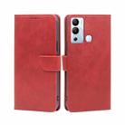 For Infinix Hot 12i Calf Texture Buckle Flip Leather Phone Case(Red) - 1