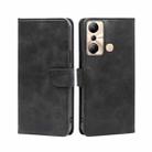 For Infinix Hot 20i Calf Texture Buckle Flip Leather Phone Case(Black) - 1