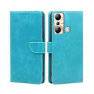 For Infinix Hot 20i Calf Texture Buckle Flip Leather Phone Case(Blue) - 1