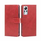 For Infinix Note 11 Calf Texture Buckle Flip Leather Phone Case(Red) - 1