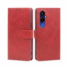 For Tecno Pova 4 Pro Calf Texture Buckle Flip Leather Phone Case(Red) - 1