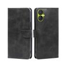 For Tecno Spark 9 Pro Calf Texture Buckle Flip Leather Phone Case(Black) - 1