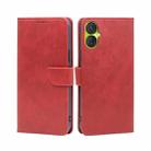 For Tecno Spark 9 Pro Calf Texture Buckle Flip Leather Phone Case(Red) - 1