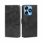 For Tecno Spark 10 4G Calf Texture Buckle Flip Leather Phone Case(Black) - 1