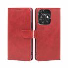 For Tecno Spark 10C Calf Texture Buckle Flip Leather Phone Case(Red) - 1