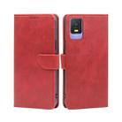 For TCL 403 Calf Texture Buckle Flip Leather Phone Case(Red) - 1