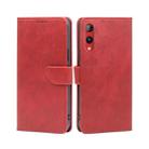 For Rakuten Hand 4G Calf Texture Buckle Flip Leather Phone Case(Red) - 1