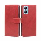 For Blackview A52 Calf Texture Buckle Flip Leather Phone Case(Red) - 1