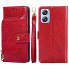 For Blackview A52 Zipper Bag Leather Phone Case(Red) - 1