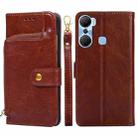 For Infinix Hot 12 Pro Zipper Bag Leather Phone Case(Brown) - 1