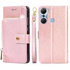 For Infinix Hot 12 Pro Zipper Bag Leather Phone Case(Rose Gold) - 1