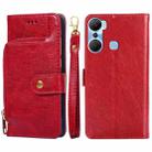 For Infinix Hot 12 Pro Zipper Bag Leather Phone Case(Red) - 1