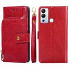 For Infinix Hot 12i Zipper Bag Leather Phone Case(Red) - 1